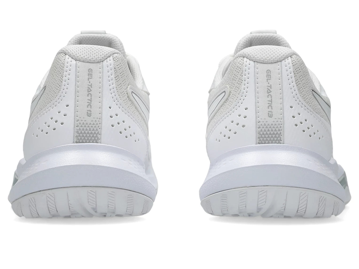 Innebandysko Asics Gel-Tactic 13 W, vy bakifrån, vit ovandel