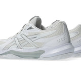 Innebandysko Asics Gel-Tactic 13 W, sidovy, vit ovandel med gråa paneler