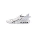 Innebandysko Mizuno Wave Mirage 5 U i vit och ljusblå färg, snörning och kardborre