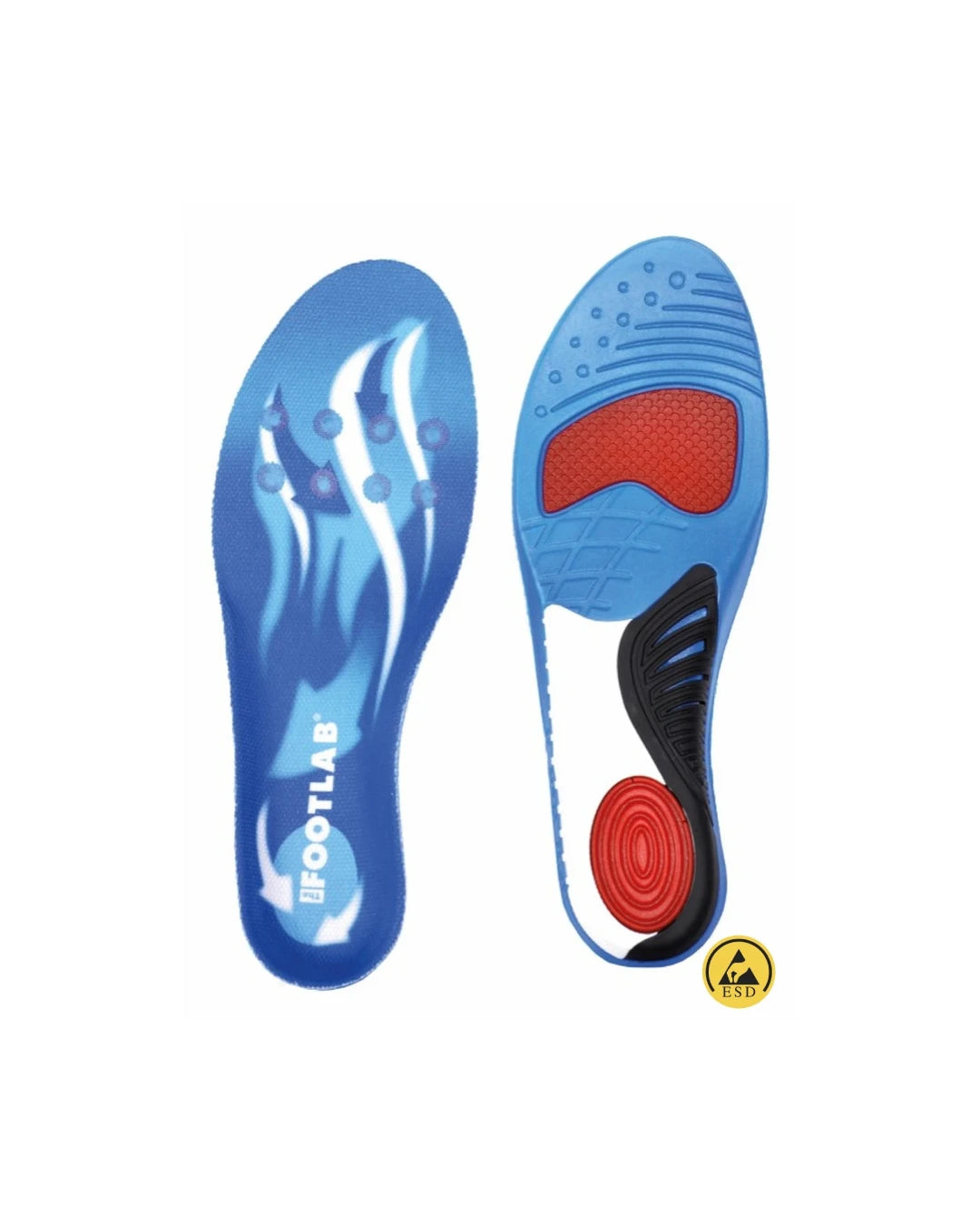Blå skosula Footlab Contour med mönstrad undersida och röd stödyta